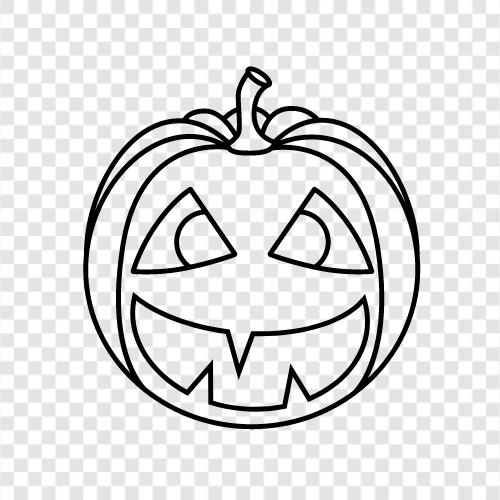 Kürbis, Halloween, geschnitzt, geschnitzte Kürbisse symbol