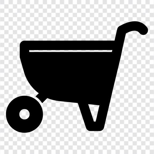 push, trolley, garden, tools icon svg