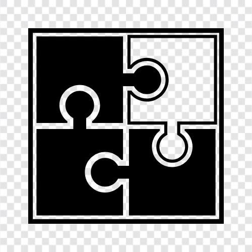 puzzles, brainteasers, logic problems, jigsaw puzzles icon svg