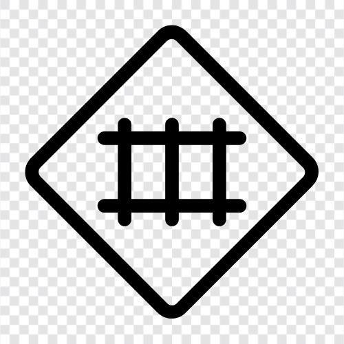 Railroad Tracks, Railroad Crossing Signs, Railroad Crossing Lights, Railroad Crossing Safety icon svg