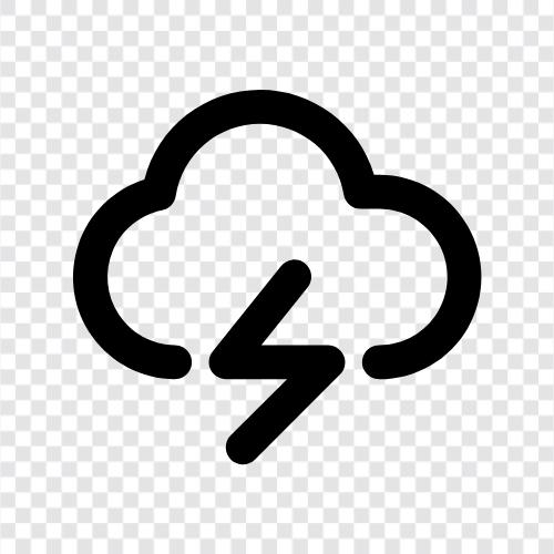 Regen, Sturm, Blitz, Gewitter symbol