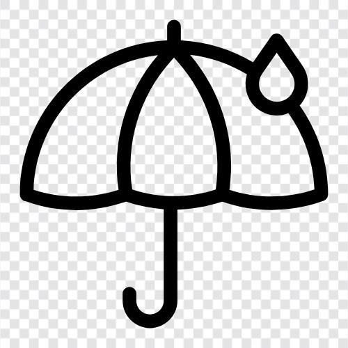 Regenmantel, wasserdicht, Schutz, Regenschirm symbol