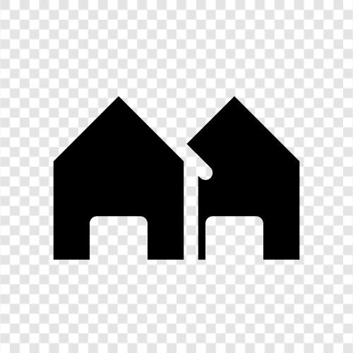 Immobilien, Haus, kaufen, verkaufen symbol