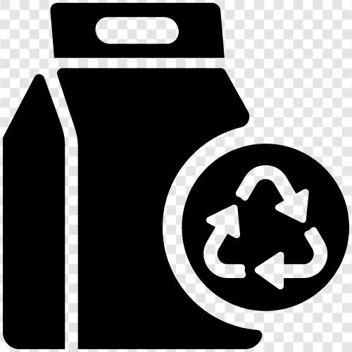 Recyclingbehälter für Kunststoffe, Recyclingbehälter für Aluminiumdosen, Recyclingbehälter für Glas, Recyclingbehälter symbol