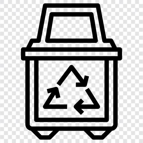 recycling bin, garbage bin, green bin, garbage can icon svg