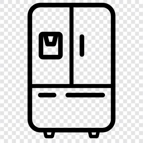 refrigerator, frigidaire, freezer, side by side icon svg