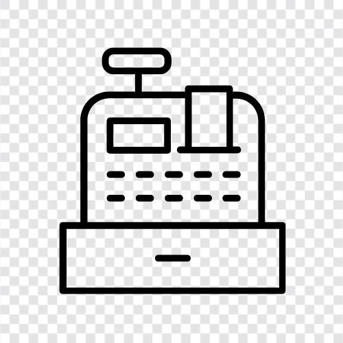 Register, Kassenautomat, Kassenschublade, Buchhaltung symbol