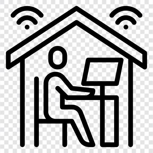 remote working, telecommuting, telework, telework environment icon svg