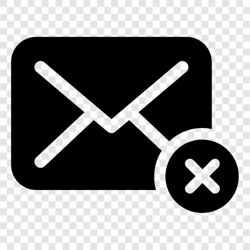 Удалять электронную почту, удалять спам, удалять хламовую почту, удалять вирус электронной почты Значок svg
