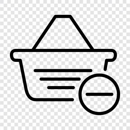 Remove from list, Remove from cart, Remove from basket icon svg