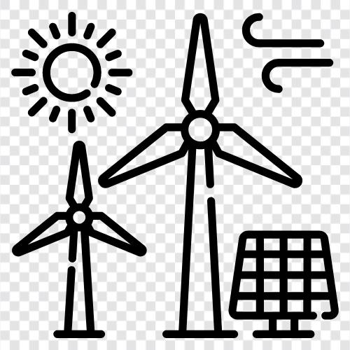 erneuerbare Ressourcen, Solarenergie, Windenergie, Geothermie symbol