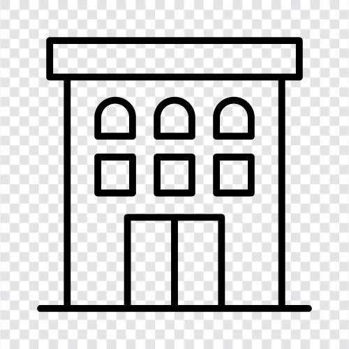 Miete, Zimmer, Gebäude, Etage symbol