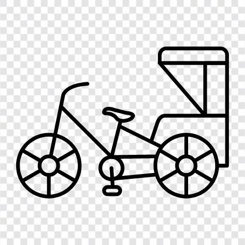 rickshaw, cycle, pedicab, black icon svg