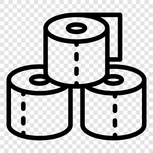 Rolle von Toilettenpapier, Toilettenpapierspender, Toilettenpapier symbol