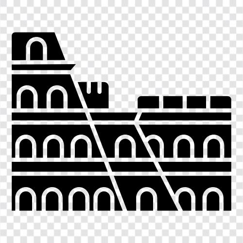 roman colosseum, amphitheater, arena, ancient Rome icon svg