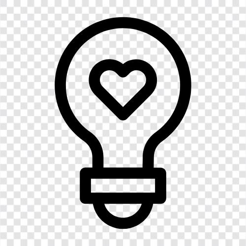 romantic, love light, love bulb light, romantic light icon svg