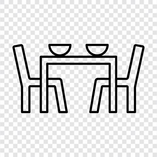 round dining table, rectangular dining table, kitchen dining table, breakfast dining table icon svg