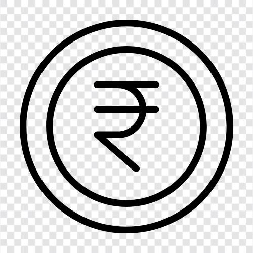 Rupee, Indian, cryptocurrency, digital icon svg