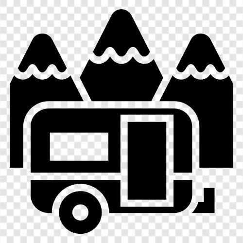 Wohnmobile, Camping, im Freien, Reisen symbol