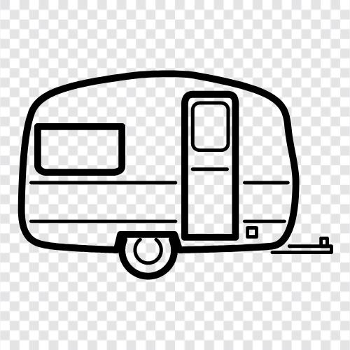 trailers, camping, travel, fishing icon svg