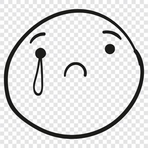 sad face, sad crying face, crying with a smile, crying with tears icon svg