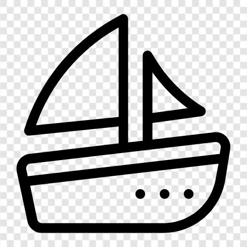 Segeln, weißes Segelboot, blaues Segelboot, Yacht symbol