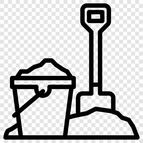 sand, bucket, shovel, cleaning icon svg