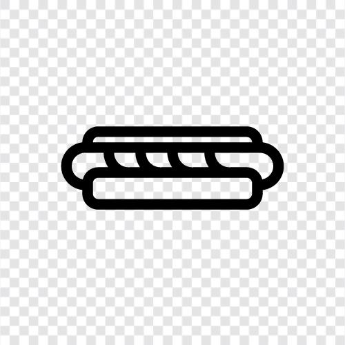 sausage, frankfurter, wiener, buns icon svg