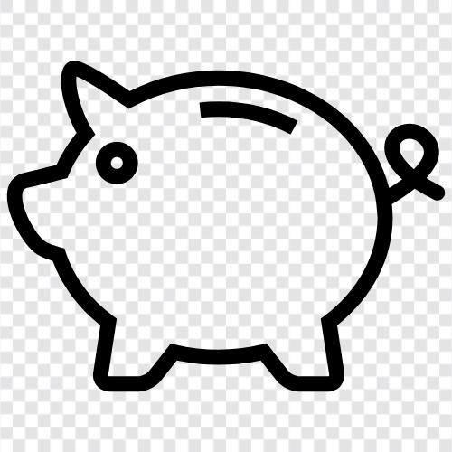 Savings Account, Credit Union, Checking Account, Piggy Bank icon svg