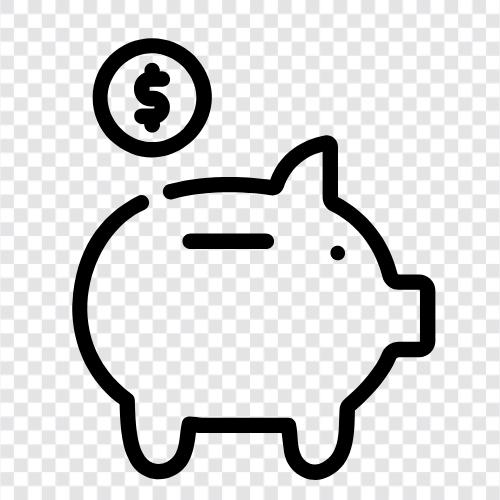 Sparen, Geld, Bank, Invest symbol