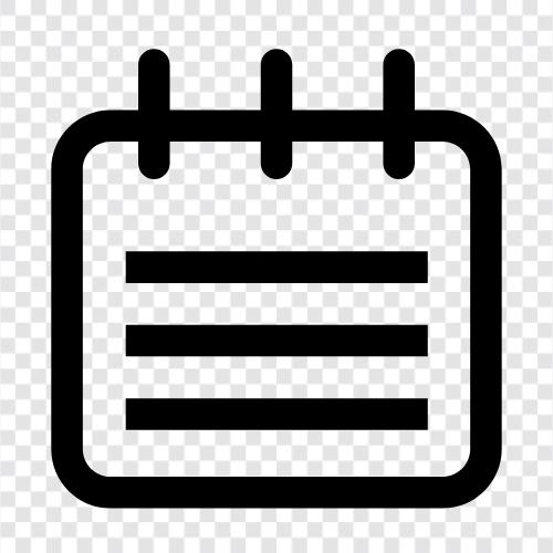 schedules, todo list, diary, day planner icon svg