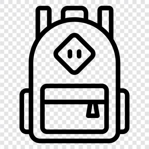 schule, studentin, rucksack, schulbedarf symbol