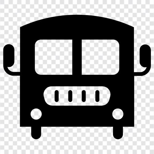 Schule, Bus, Transport, Schulbedarf symbol