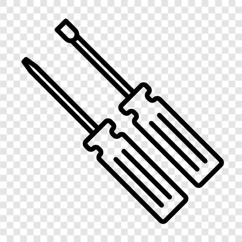 screwdriver bits, screwdriver tips, screwdriver handles, Screwdrivers icon svg