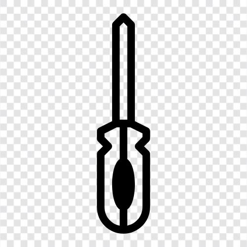 screwdriver tips, screwdriver handle, screwdriver bits, Screwdriver icon svg