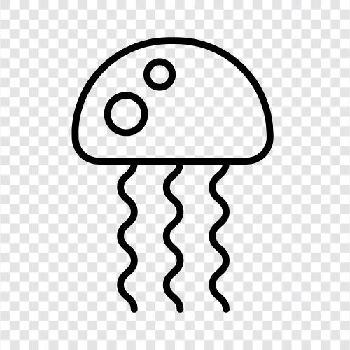 Meerestiere, wirbellose Tiere, Meereslebewesen, Jellyfish symbol