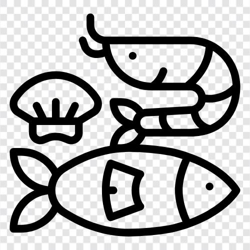 MeeresfrüchteRestaurants, MeeresfrüchteMärkte, MeeresfrüchteGerichte, FischRezepte symbol