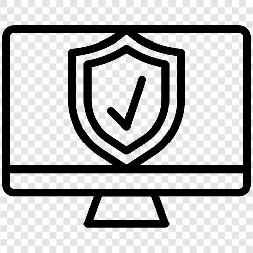 security computer, antivirus software, spyware, malware icon svg