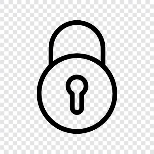 Sicherheit, Schlüssel, Tür, sicher symbol