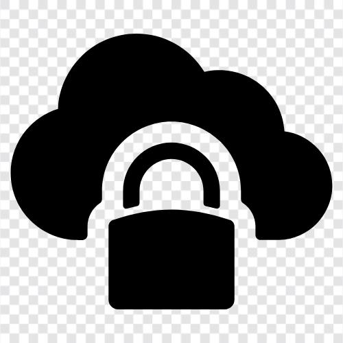 Sicherheit, CloudSicherheit, Cloud symbol