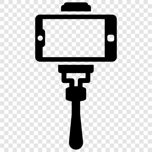 Selfie stick, selfie kamera, telefonlar için selfie stick, telefon selfie stick ikon svg