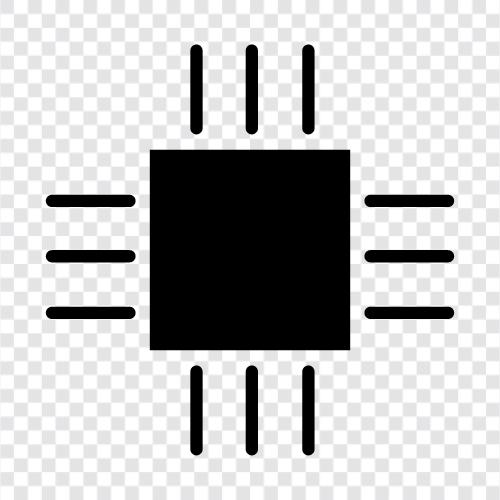 yarı iletken, entegre devre, mikrodenetleyici, dijital sinyal işleme ikon svg