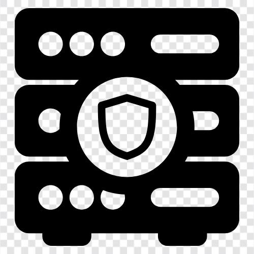 Server Security, Encryption, VPN, AntiVirus icon svg