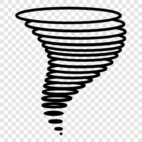 Unwetter, Wetterphänomen, schwerer Sturm, Tornadouhr symbol