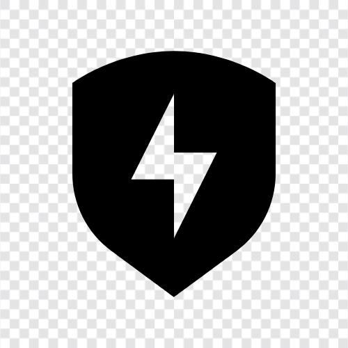 Shield, Lightning Shield, Electric Shield, Shielding icon svg