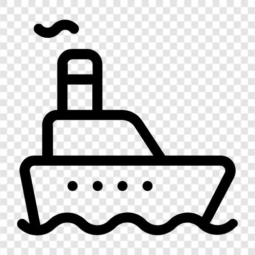 Schifffahrt, Seeschifffahrt, Kreuzfahrtschiff, Reise symbol