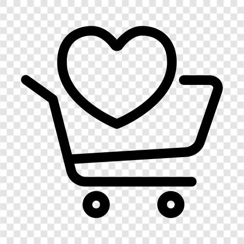 Aşk için alışveriş, aşk alıntıları için alışveriş, aşk kartları için alışveriş, alışveriş ikon svg