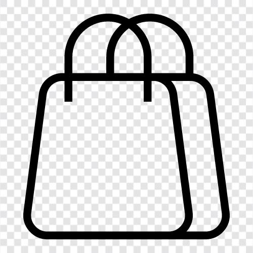 alışveriş çantası, giyim çantası, elektronik alışveriş çantası ikon svg