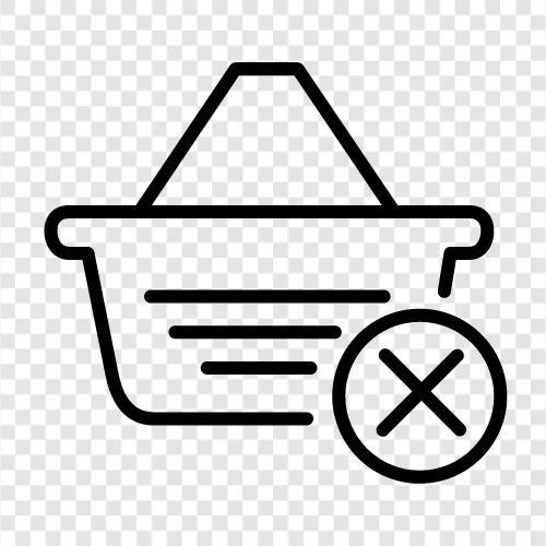 shopping basket, cancel, basket, online icon svg