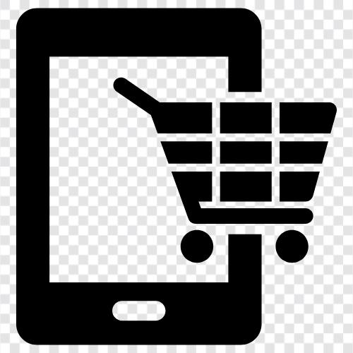 Einkaufen, eCommerce, OnlineShopping, Mobile Shopping symbol